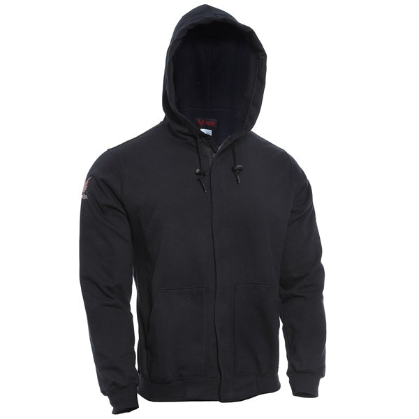 NSA/TECGEN FR DOUBLE LAYER HOODED ZIP FRONT SWEATSHIRT