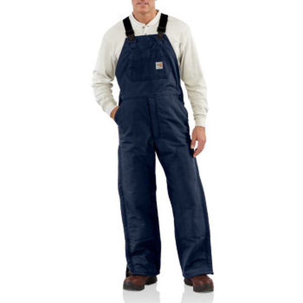 CARHARTT FR NAVY DUCK BIB OVERALL - QUILT LINED